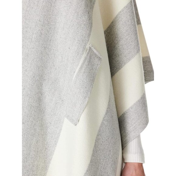 Women Shawl Wrap Poncho Ruana Cape Open Front Cardigan Fall Winter Whisper Grey - Picture 5 of 6